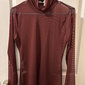 Elegant Sheer Maroon Top